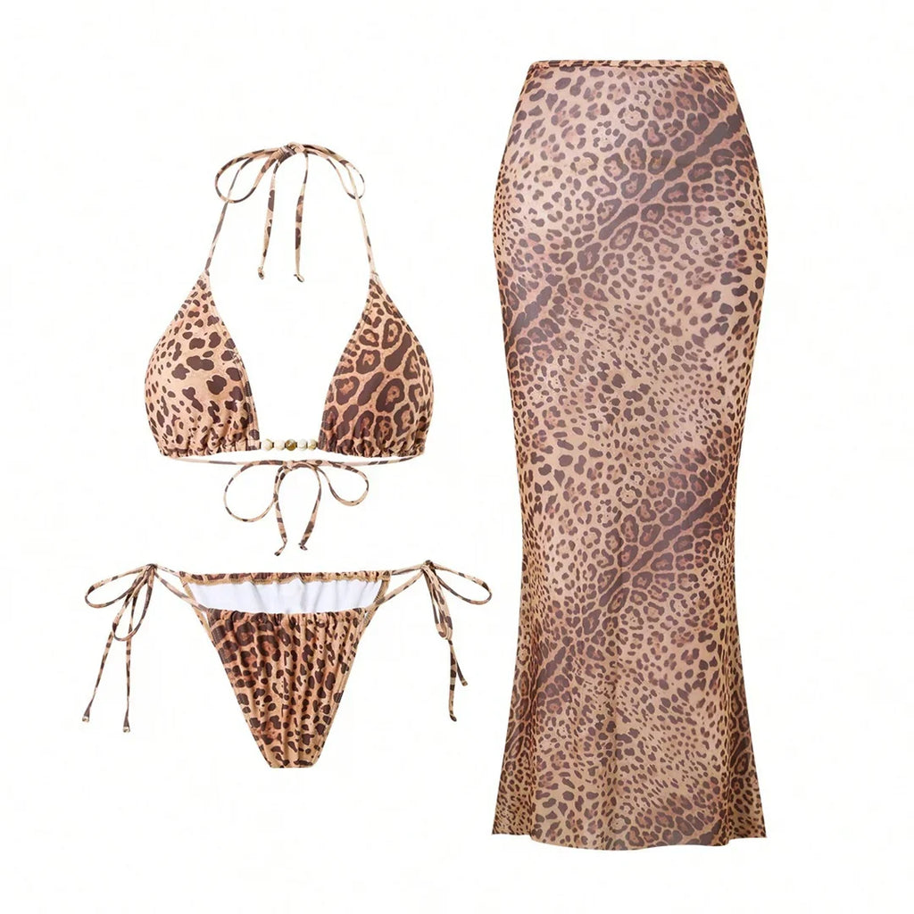 Leopard Bikini 3pcs Set
