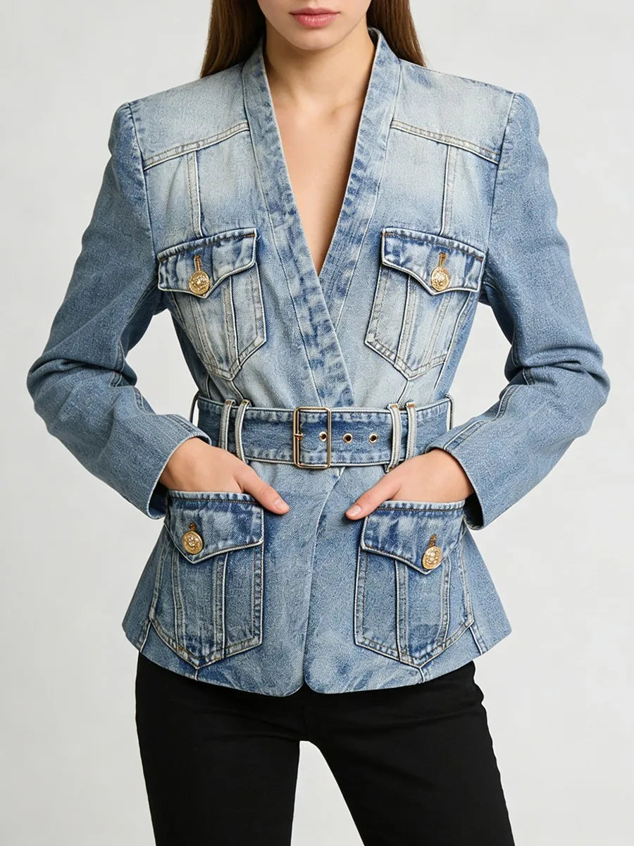 Larsa Denim Belt Jacket