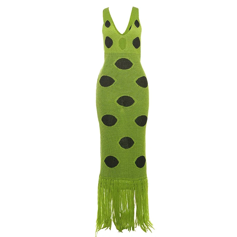 Katrina Knit Tassel Maxi Dress