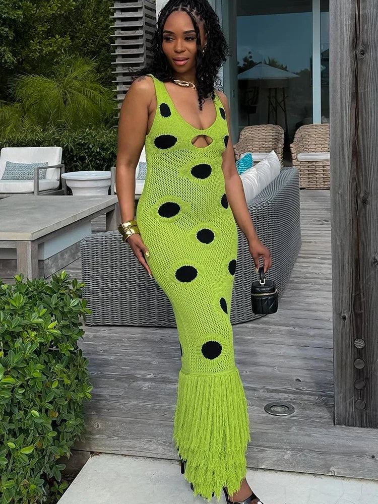 Katrina Knit Tassel Maxi Dress