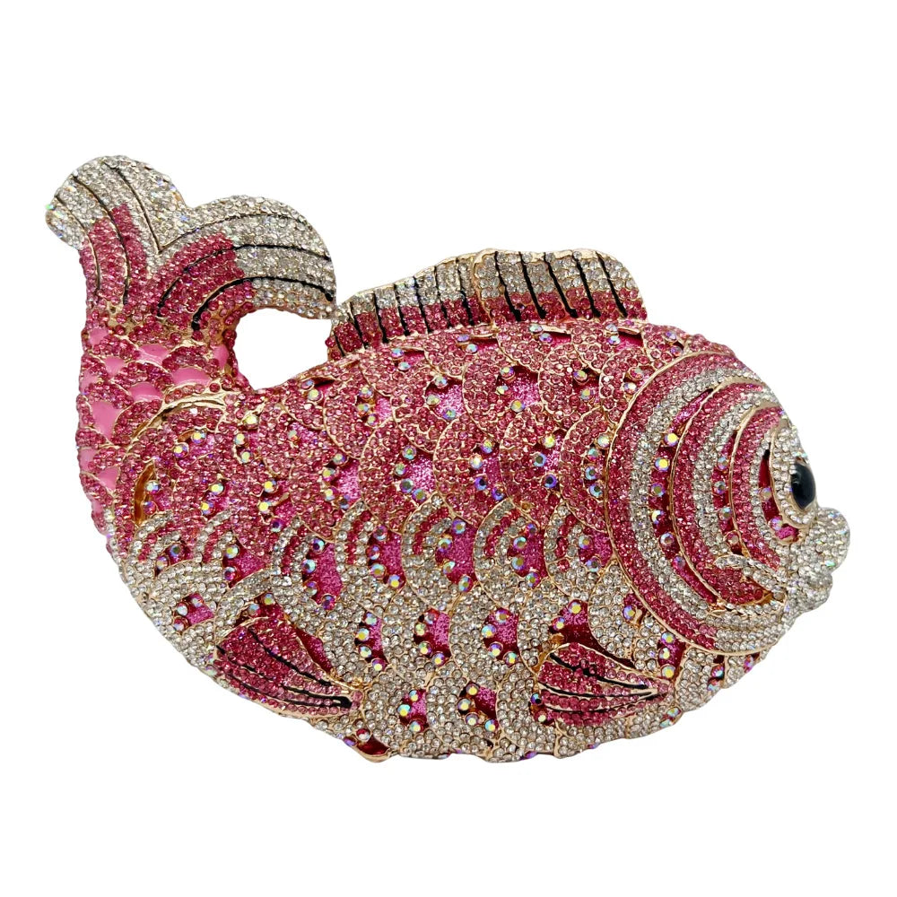 Fish Rhinestone Clutch Bag