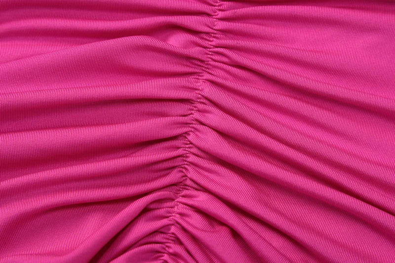 Oblique Backless Ruched Maxi Dress
