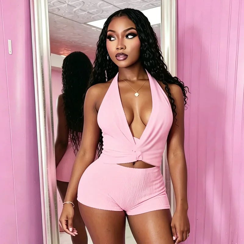 Amina Sequin Short Set