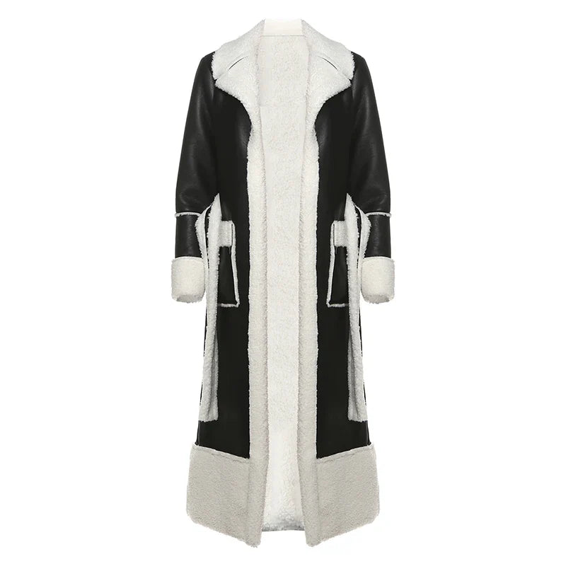 Faux Leather Trench Coat