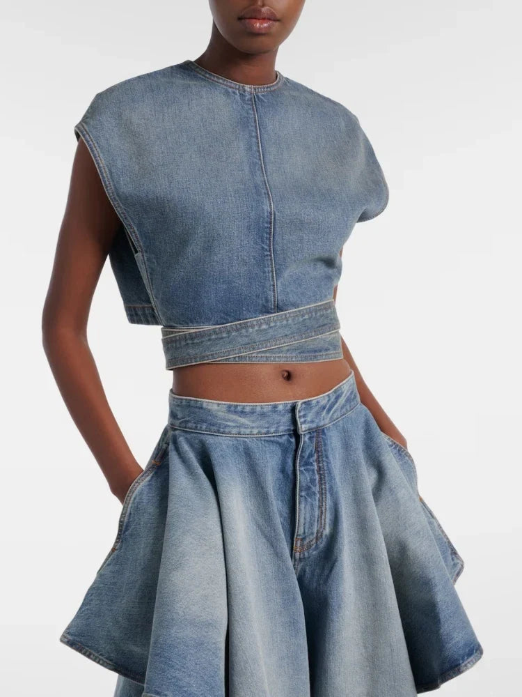 Ana Panelled Denim Set