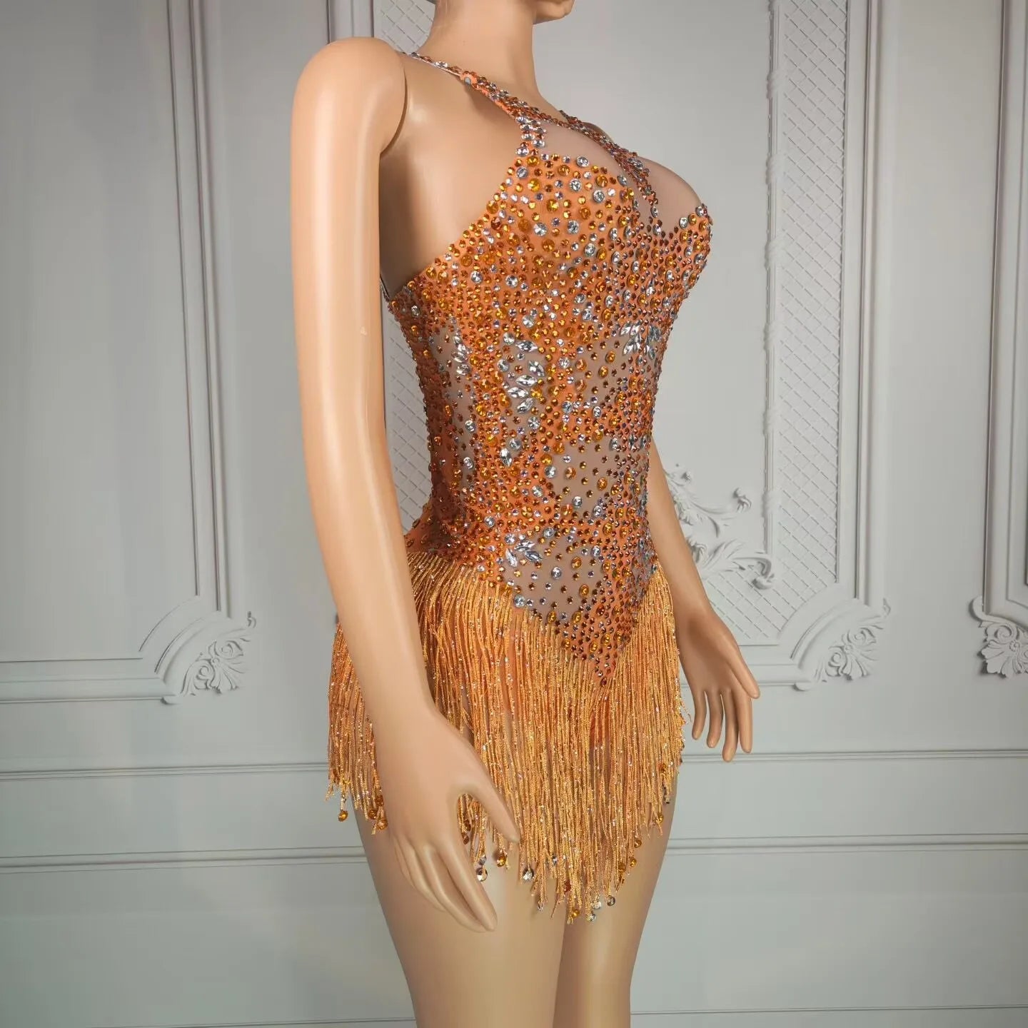 Luda Tassel Bodysuit Mini Dress
