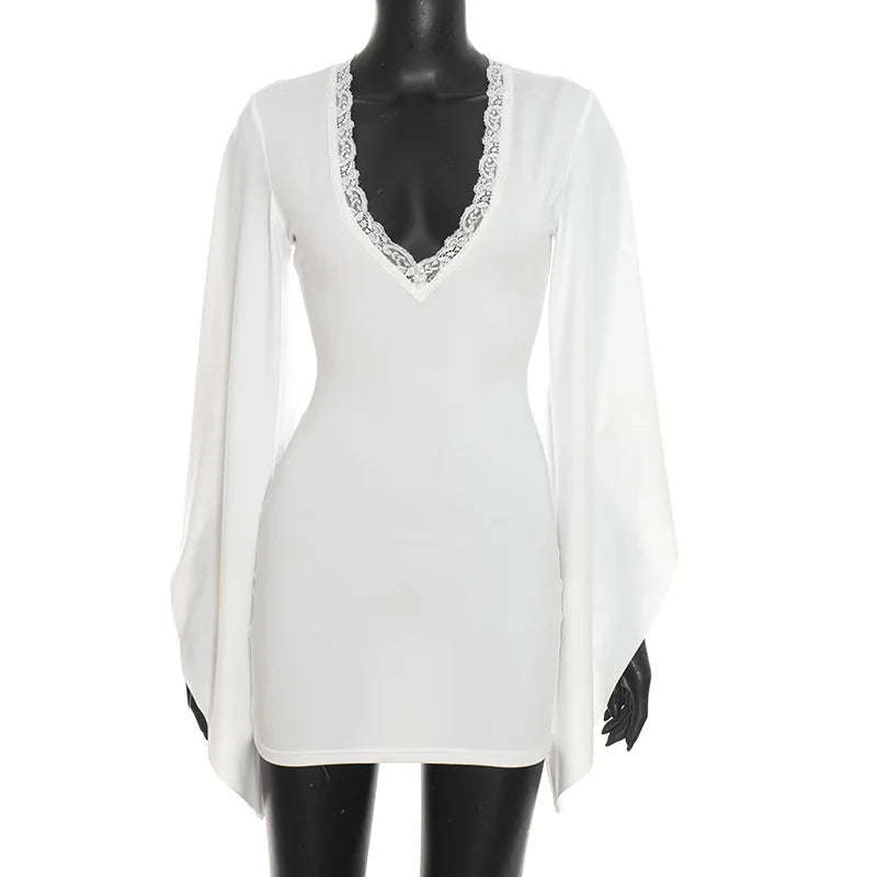 Flare Bell Sleeve Mini Dress