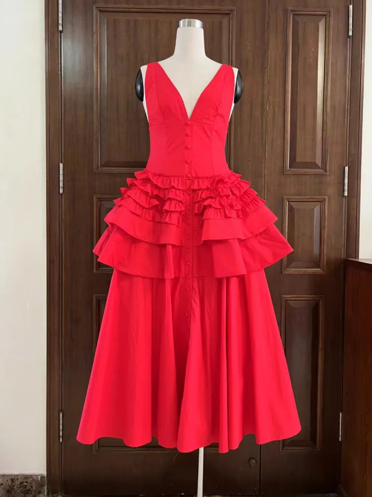 Jenae Puff Midi Dress
