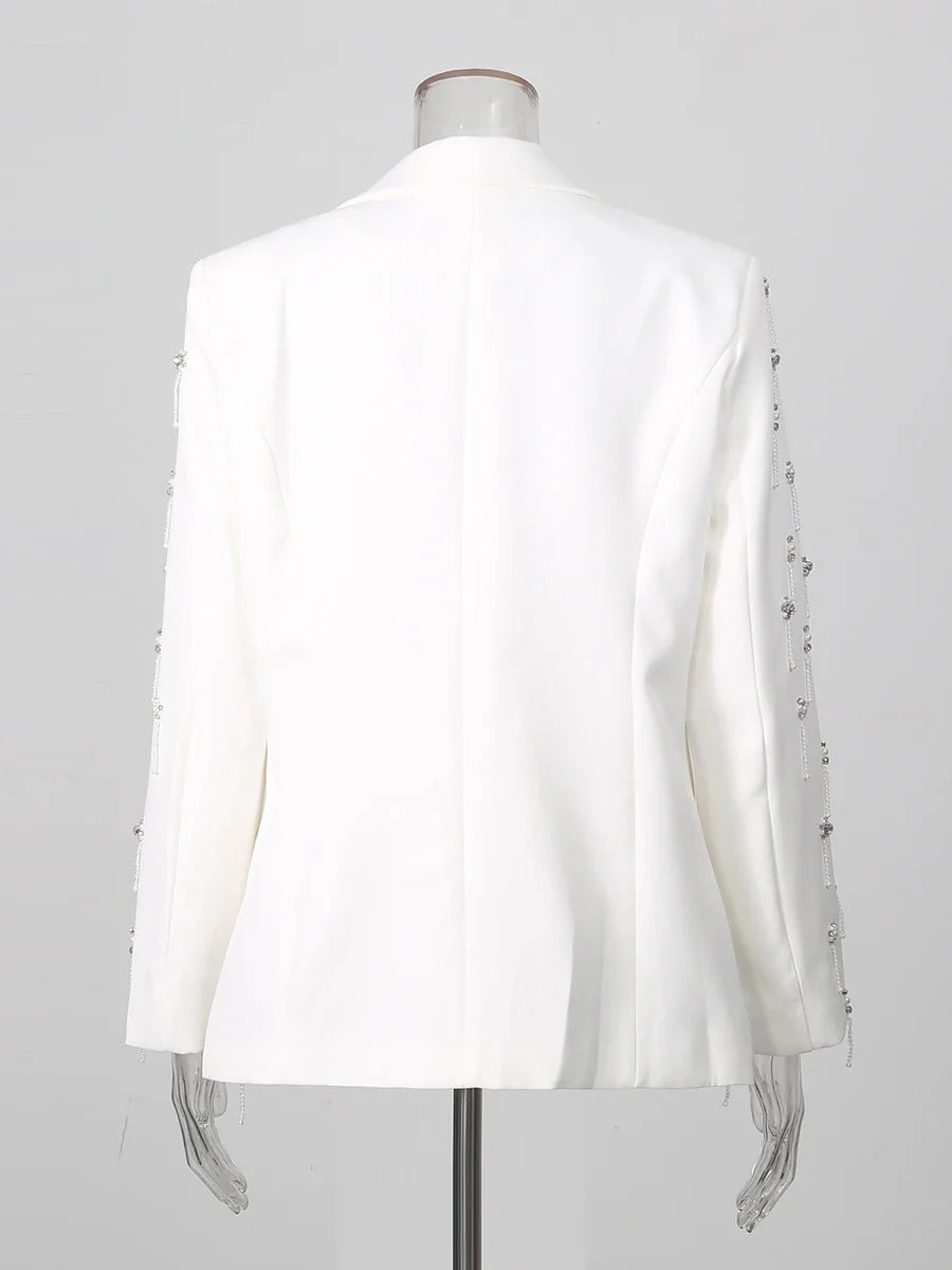 Chic Beaded Blazer Pants Set