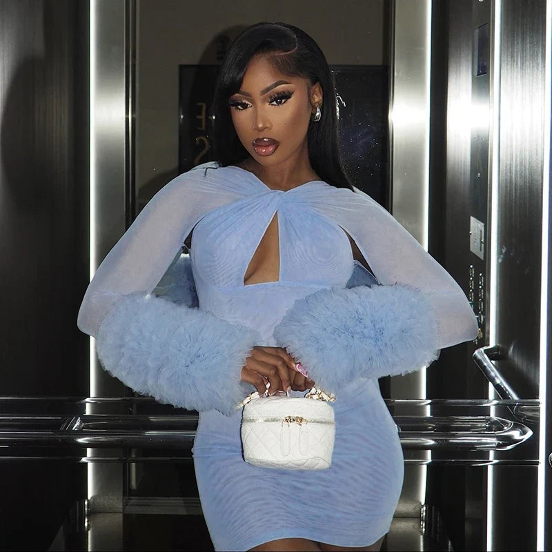 Kianda Fur Mini Dress