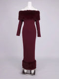 Lorene Fur Maxi Dress