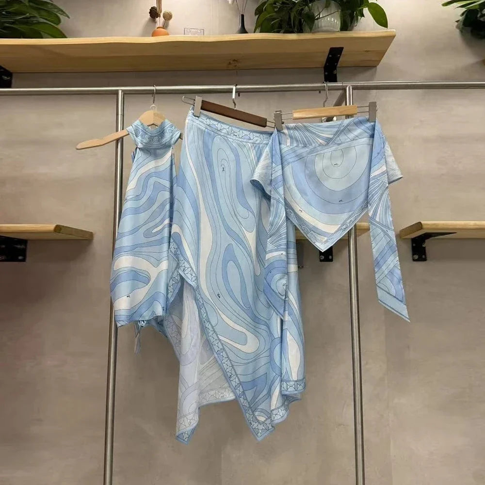 Marble Vintage Maxi Skirt Set