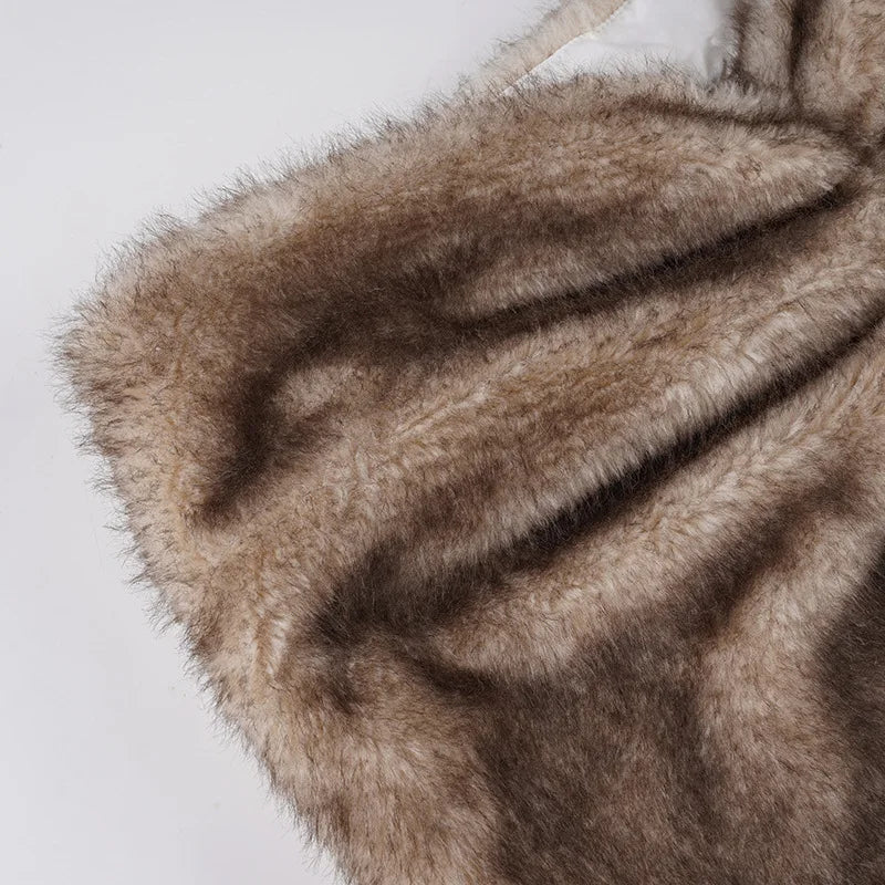 Furry Pleated Mini Skirt