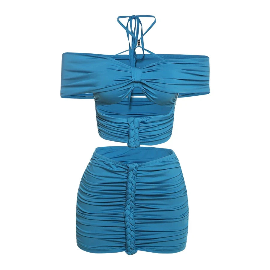 Lucy Ruched Skirt Set