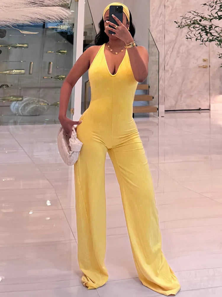Cia Backless Wide Leg Jumpsuit