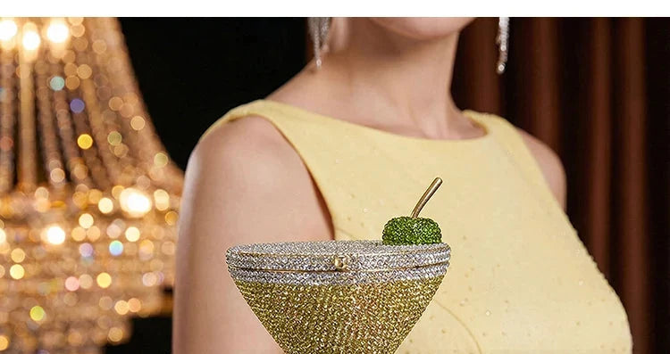 Cherry Goblet Rhinestone Clutch Bag