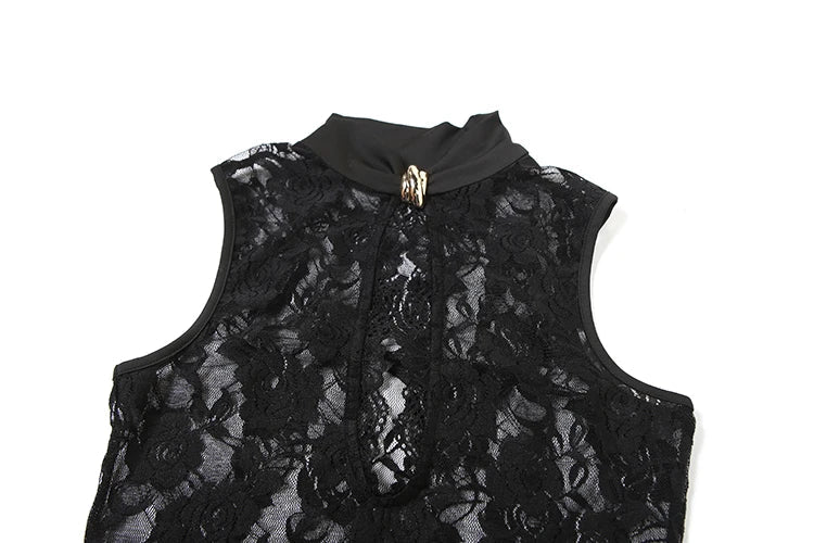Asymmetrical Metal Knot Slit Dress