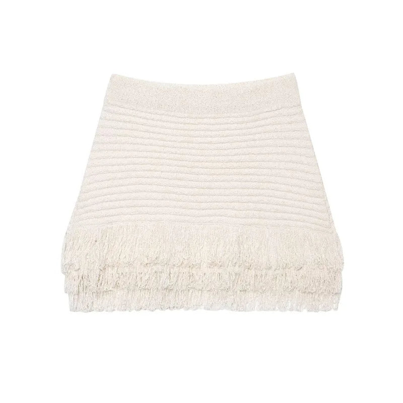 Bella Tassel Knit Cardigan Skirt Set