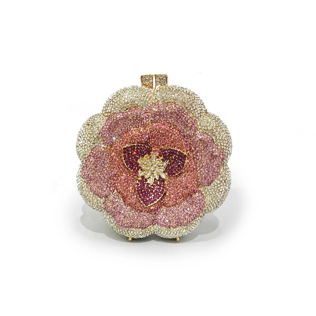 Floral Crystal Clutch Purse