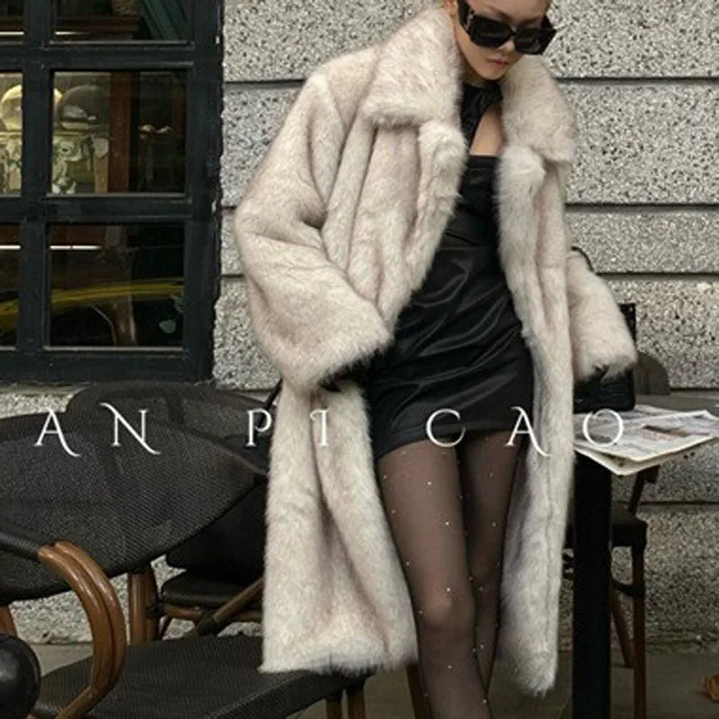 Opulent Fur Plush Coat
