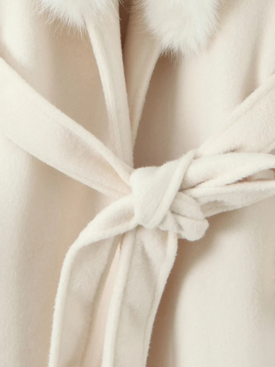 Fur Collar Elegant Trench Coat