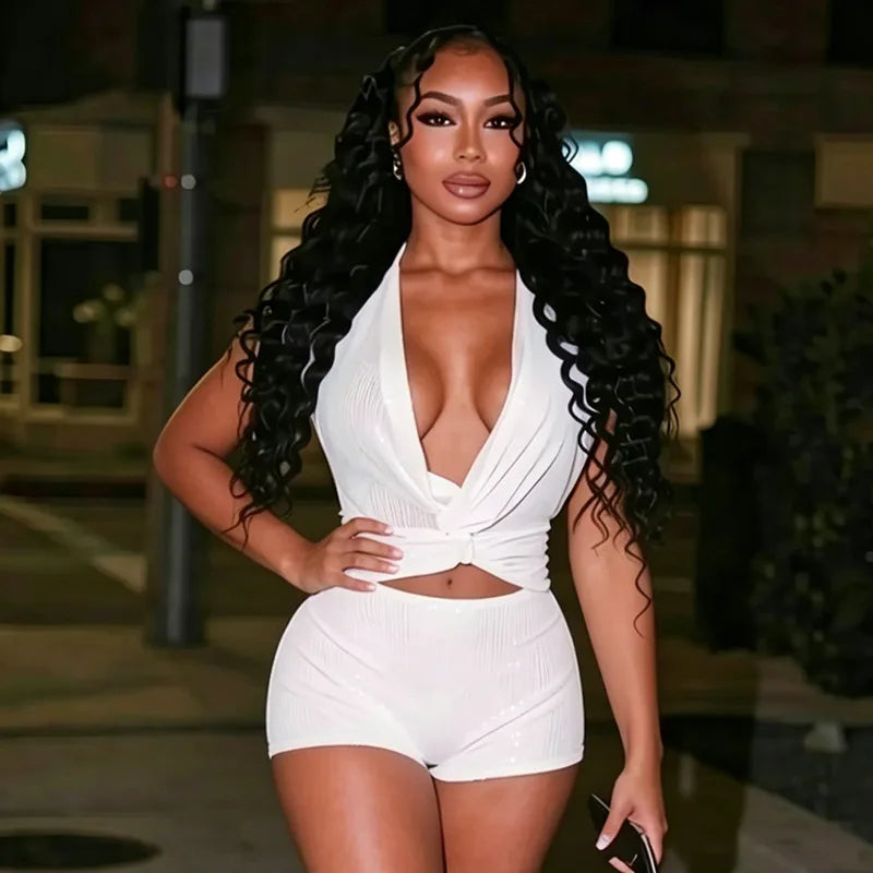 Amina Sequin Short Set