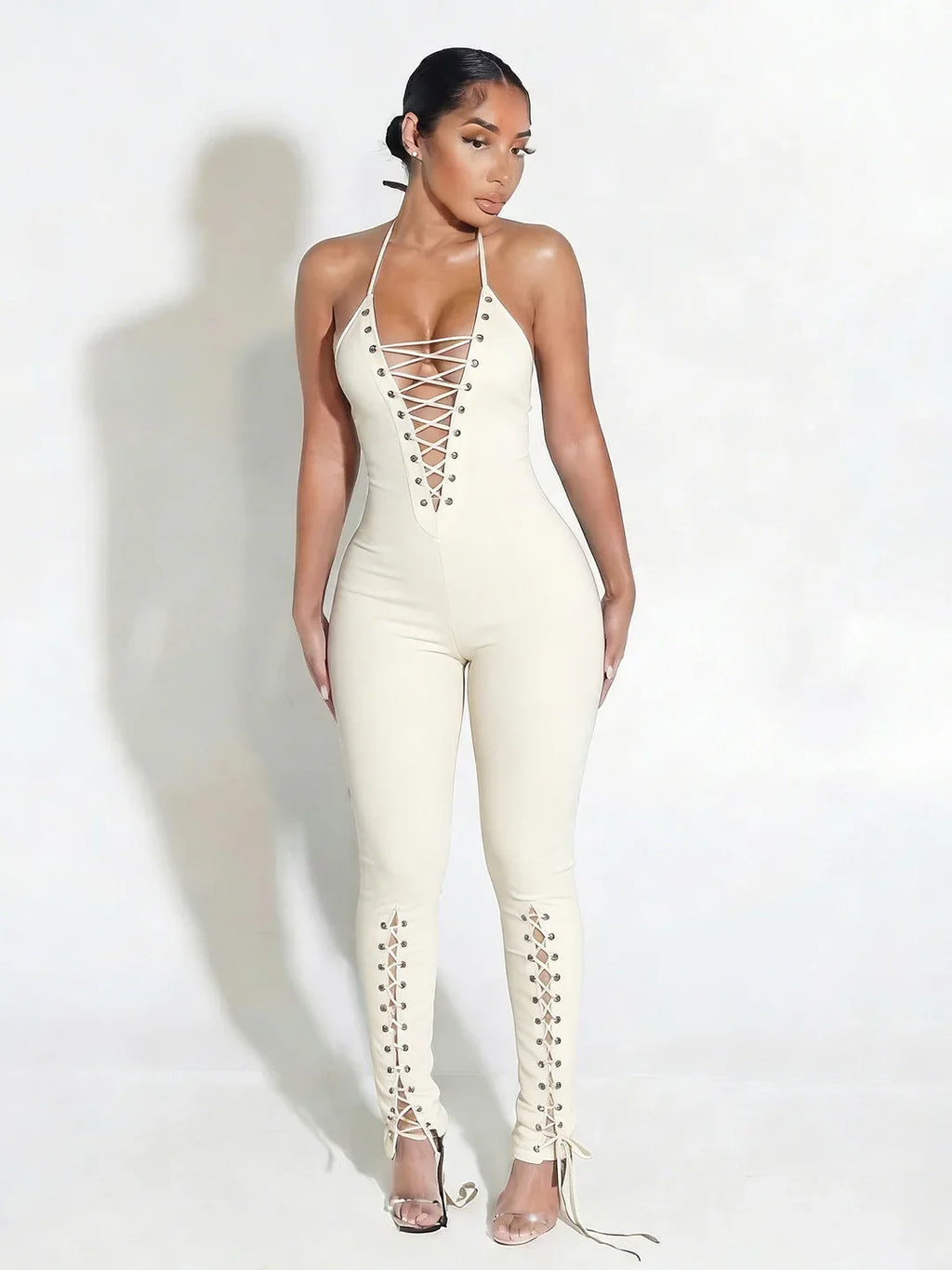 Olina Lace Up Jumpsuit