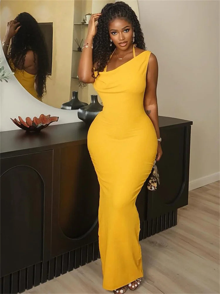 Josephine Ruched Elegant Maxi Dress