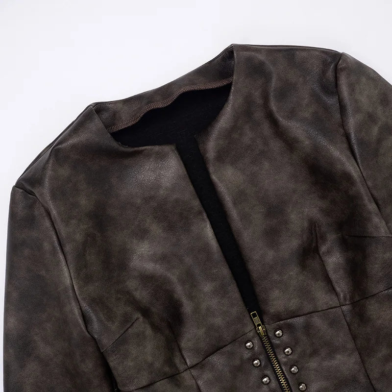 Nia Leather Crop Jacket