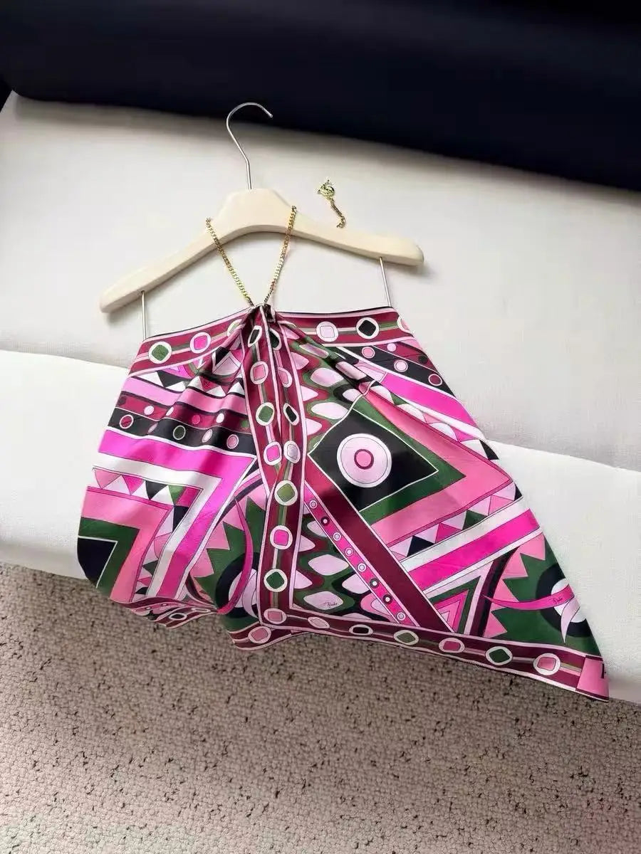 Asymmetrical Satin Tank Top