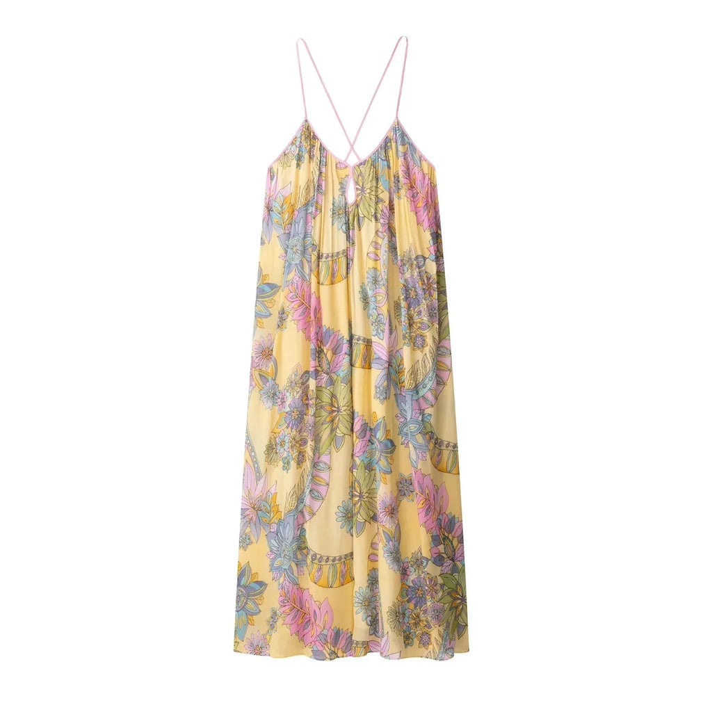 Foral Chiffon Maxi Dress