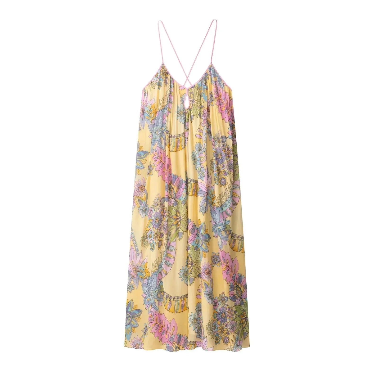 Foral Chiffon Maxi Dress