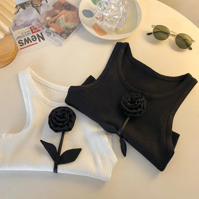 Floral Applique Crop Top