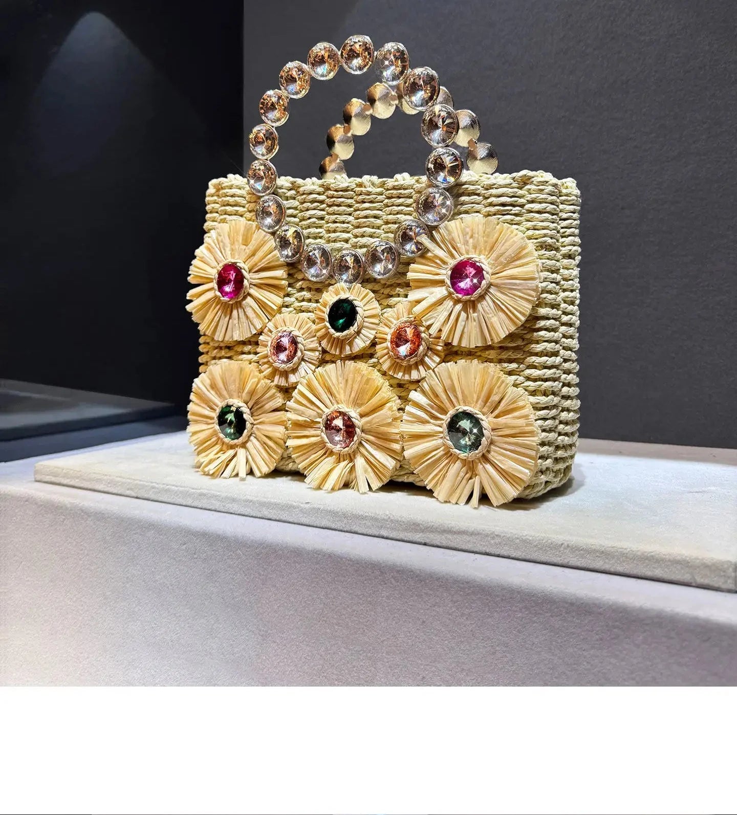 Flower Basket Straw Bucket Handbag