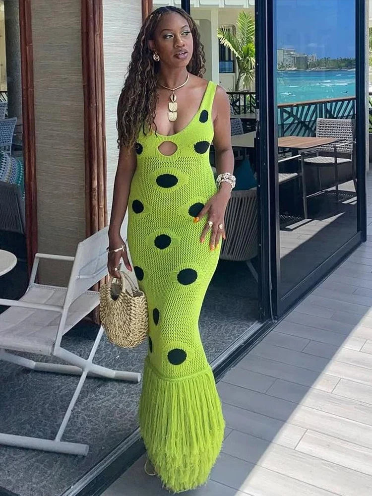 Katrina Knit Tassel Maxi Dress