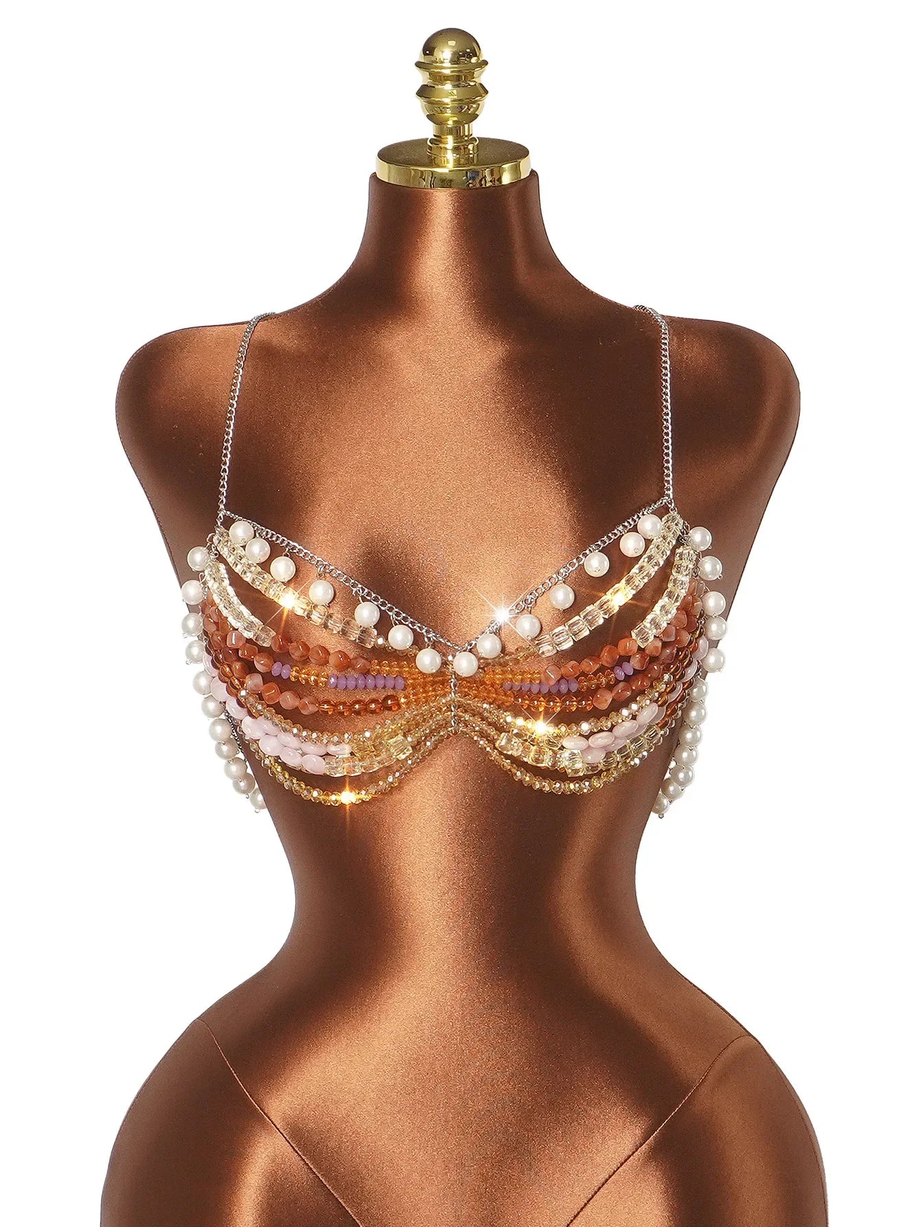 Beaded Pearl Bralette Top