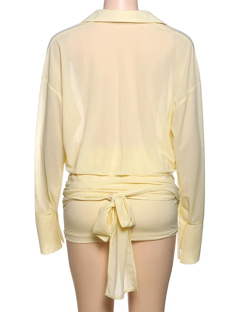 Amelia Sheer Shirt Mini Dress