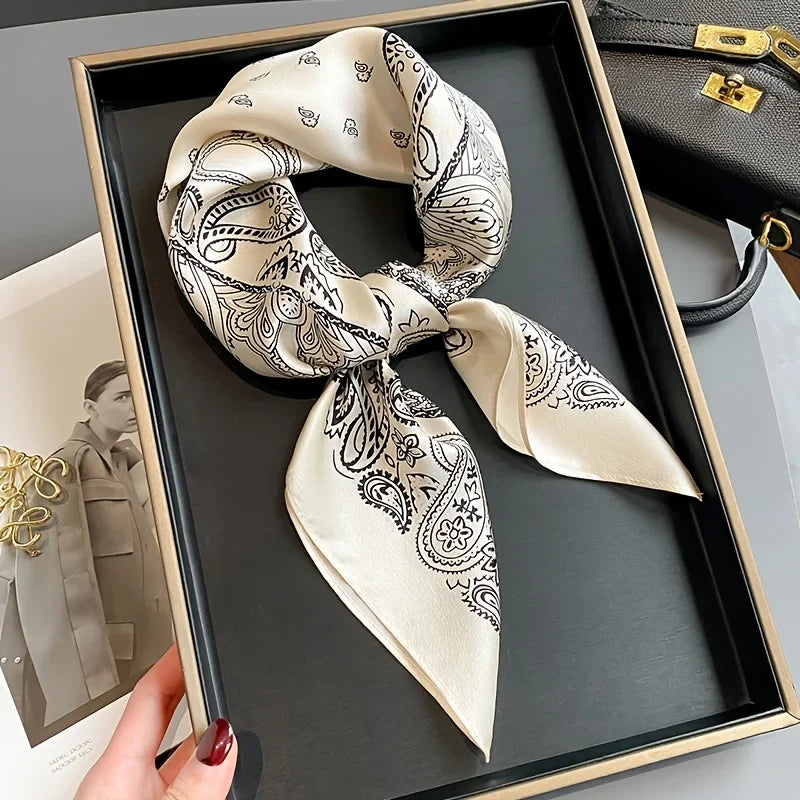 Houndstooth Printed Vintage Headscarf