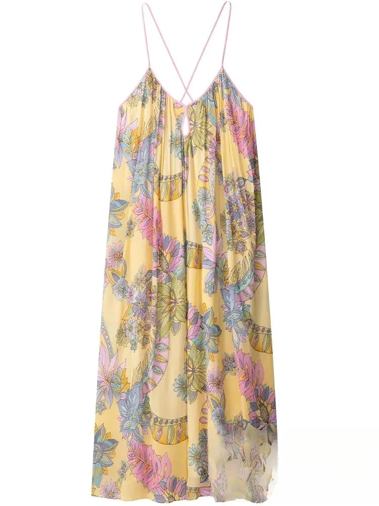 Foral Chiffon Maxi Dress
