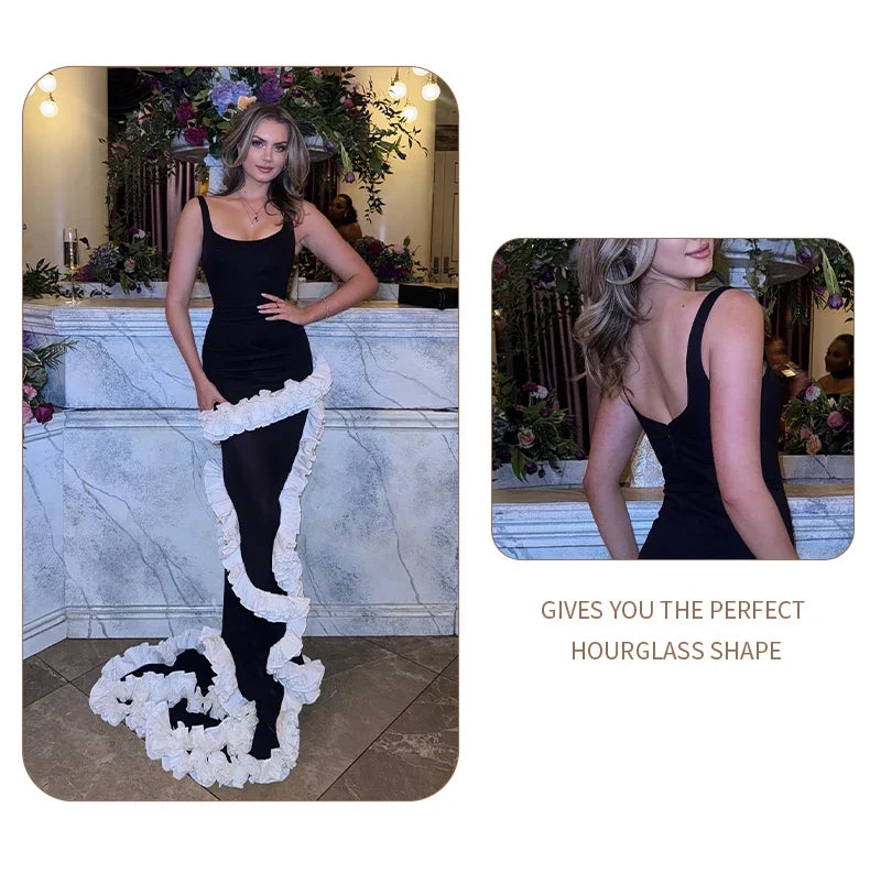 Artistic Gown Ruffled Maxi Dress