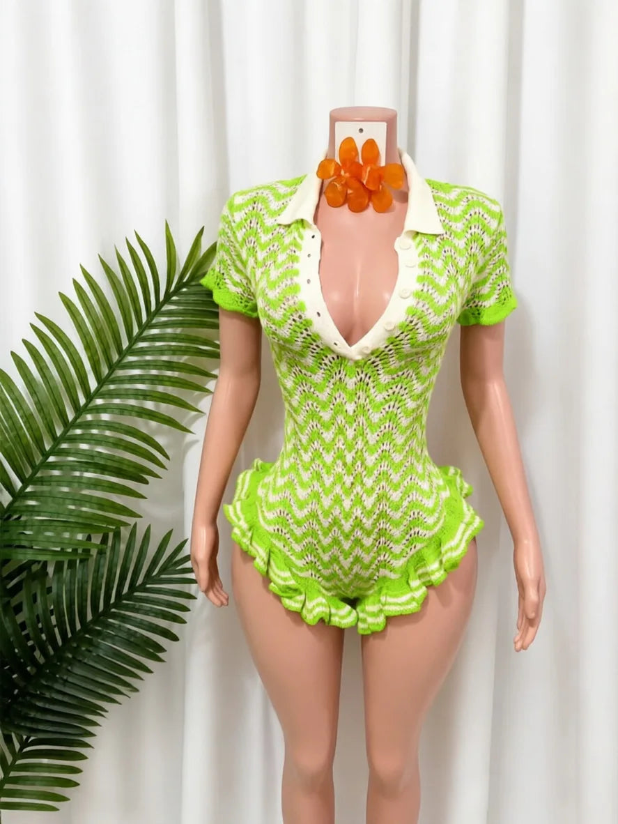 Esha Knit Ruffle Romper