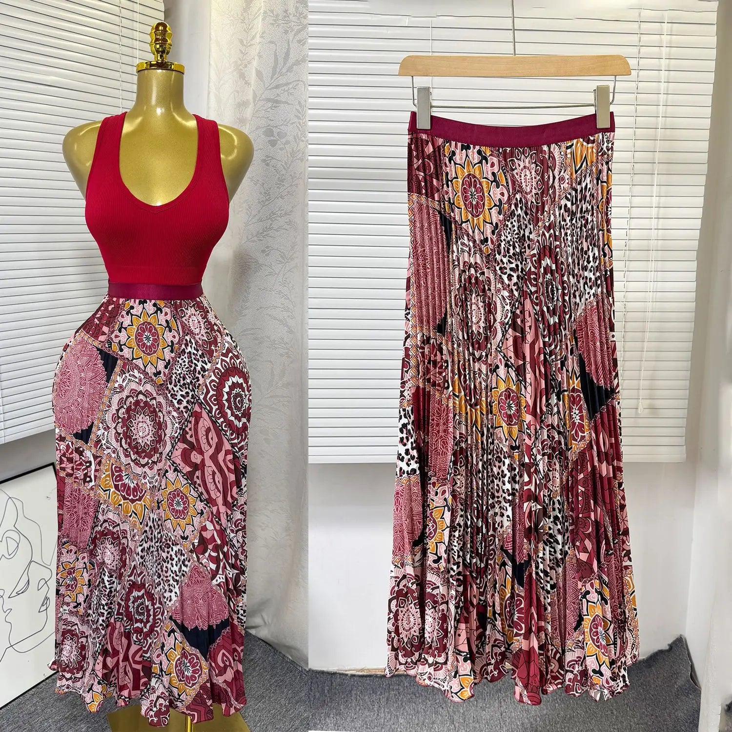 Kiana High Waist Skirt Set