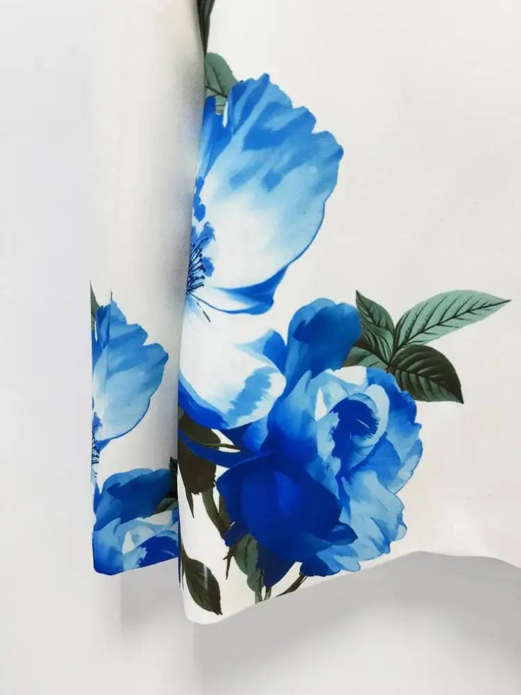 Flower Print Blazer Pants Set