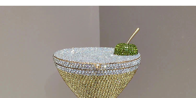 Cherry Goblet Rhinestone Clutch Bag
