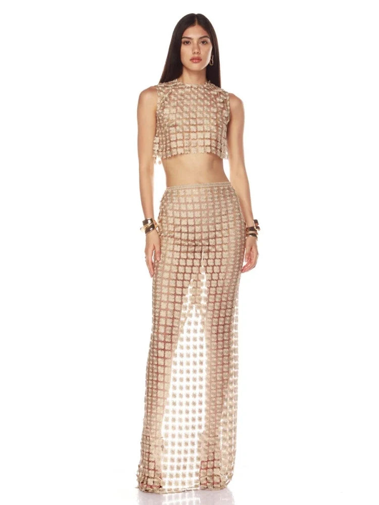 Champagne Skirt SSet
