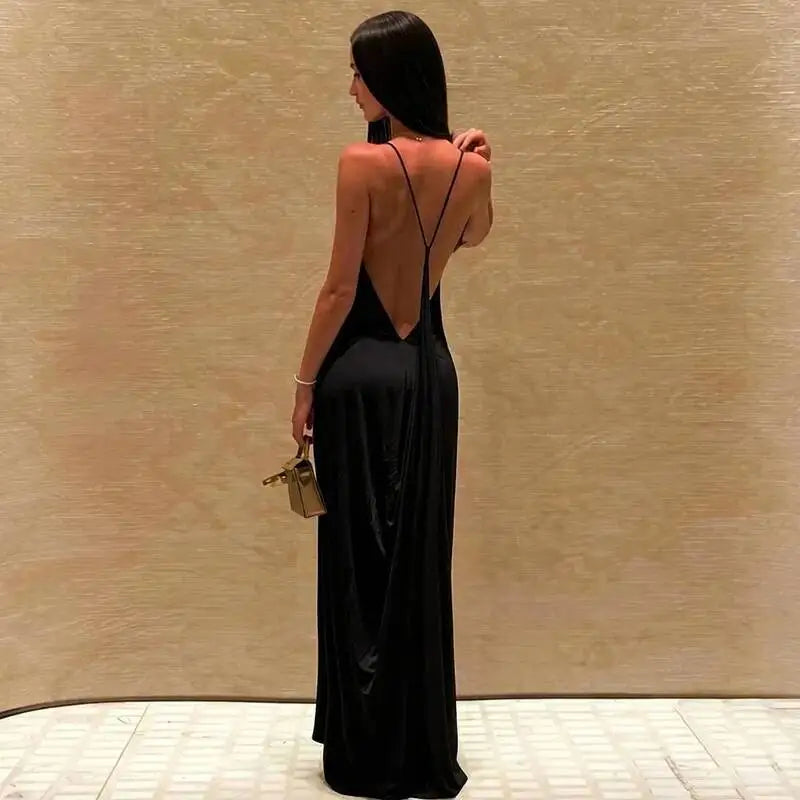 Liza Backless Draped Maxi Dress