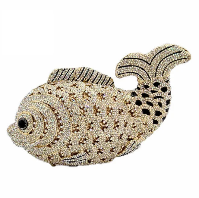 Fish Rhinestone Clutch Bag