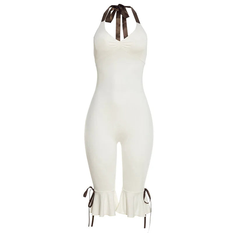 Bowknot Backless Jumpsuit