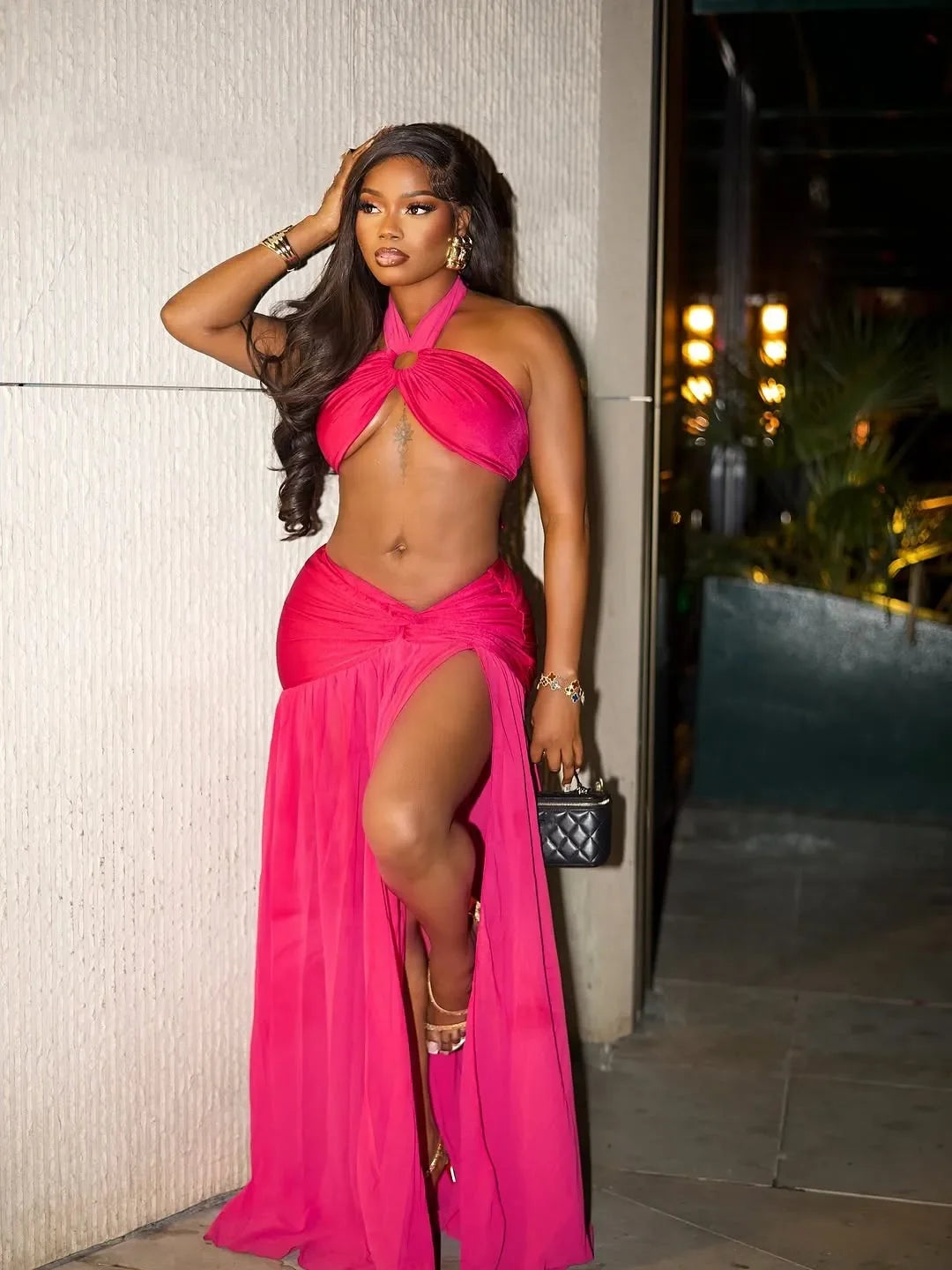 Belle Ruched Maxi Skirt Set