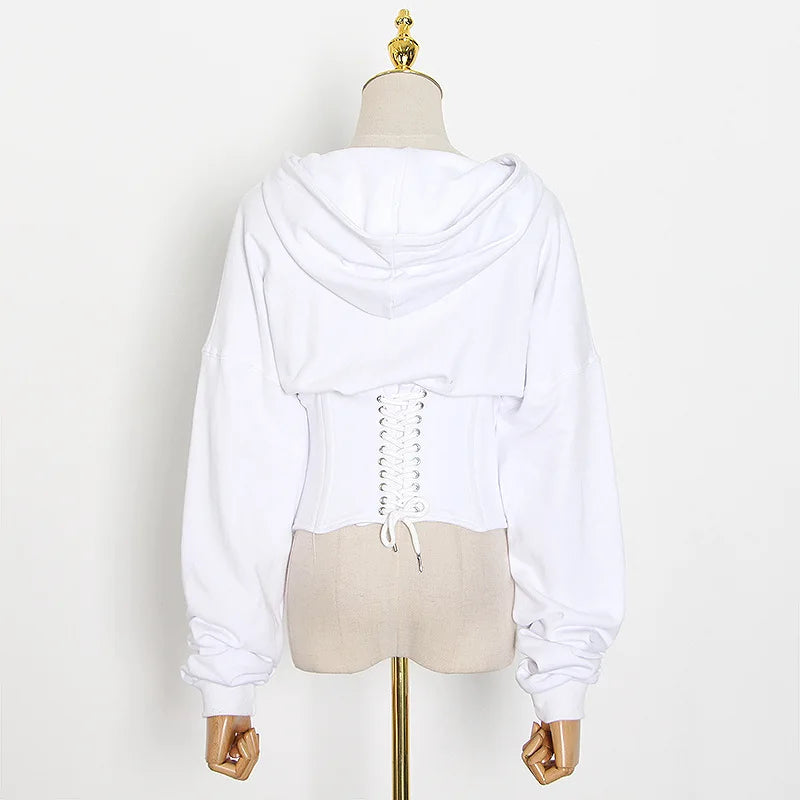 Hoodie Bandage Corset Jacket